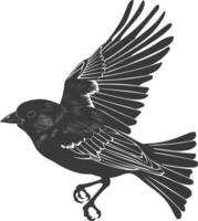 AI generated Silhouette House sparrow bird animal fly black color only vector