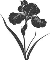 AI generated Silhouette iris flower black color only vector