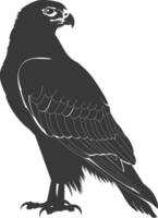 AI generated Silhouette hawk animal black color only full body vector