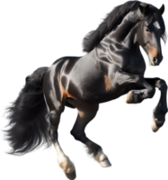ai genererad vattenfärg målning av en söt friesian häst. png