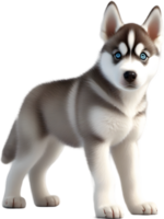AI generated Watercolor painting of a cute Siberian Husky dog. png