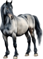 AI generated Watercolor painting of a cute Friesian Horse. png