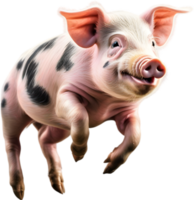 ai généré aquarelle La peinture de une mignonne miniature porc png