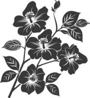 AI generated Silhouette jasmin flower black color only vector