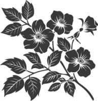 AI generated Silhouette jasmin flower black color only vector