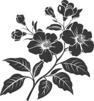 AI generated Silhouette jasmin flower black color only vector