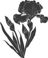 AI generated Silhouette iris flower black color only vector