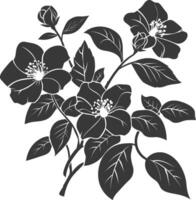 AI generated Silhouette jasmin flower black color only vector