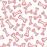 Seamless pattern with hand-drawn red bones. Dog treats. Hand drawn background illustration on isolated background. Kids design png