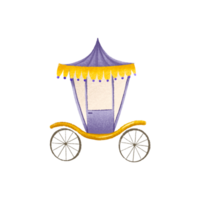 Cute cartoon carriage for the princess. Transport for the Queen. Cute childish hand drawn illustration on isolated background png