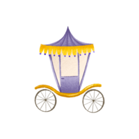 carino cartone animato carrozza per il Principessa. trasporto per il Regina. carino infantile mano disegnato illustrazione su isolato sfondo png