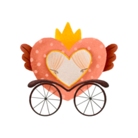 Cute cartoon carriage for the princess. Transport for the Queen. Cute childish hand drawn illustration on isolated background png