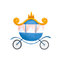 Cute cartoon carriage for the princess. Transport for the Queen. Cute childish hand drawn illustration on isolated background png