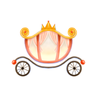 Cute cartoon carriage for the princess. Transport for the Queen. Cute childish hand drawn illustration on isolated background png