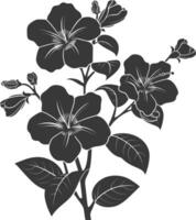 AI generated Silhouette jasmin flower black color only vector