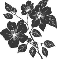 ai generado silueta jazmín flor negro color solamente vector