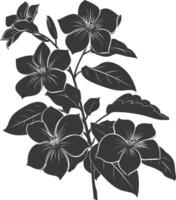 AI generated Silhouette jasmin flower black color only vector