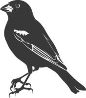 AI generated Silhouette House sparrow bird animal black color only vector