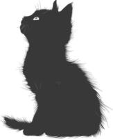 ai generado silueta gatito linda animal negro color solamente lleno cuerpo vector