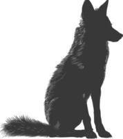 AI generated Silhouette coyote animal black color only full body vector