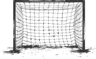 AI generated silhouette ground soccer goal sport black color only vector