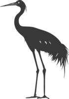 AI generated Silhouette crane bird animal black color only full body vector