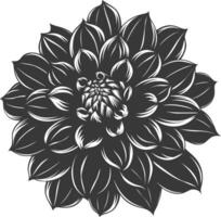 AI generated Silhouette dahlia flower black color only vector