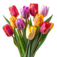 ai gerado colori tulipa flor ramalhete isolado png