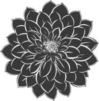 ai generado silueta dalia flor negro color solamente vector