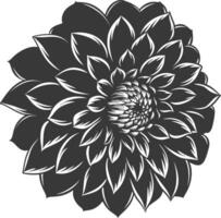 ai generado silueta dalia flor negro color solamente vector