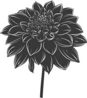 AI generated Silhouette dahlia flower black color only vector