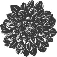 ai generado silueta dalia flor negro color solamente vector