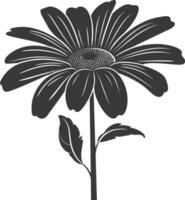 AI generated Silhouette daisy flower black color only vector