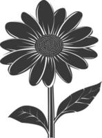 AI generated Silhouette daisy flower black color only vector