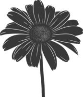 AI generated Silhouette daisy flower black color only vector