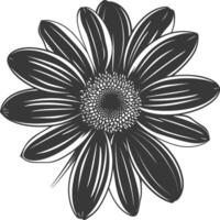 AI generated Silhouette daisy flower black color only vector