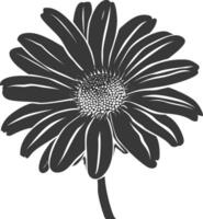 AI generated Silhouette daisy flower black color only vector