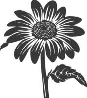 AI generated Silhouette daisy flower black color only vector