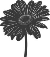 AI generated Silhouette daisy flower black color only vector