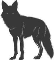 AI generated Silhouette coyote animal black color only full body vector