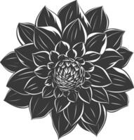 AI generated Silhouette dahlia flower black color only vector