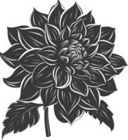 ai generado silueta dalia flor negro color solamente vector