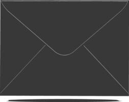 AI generated Silhouette envelope black color only vector