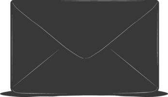 AI generated Silhouette envelope black color only vector