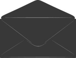 AI generated Silhouette envelope black color only vector