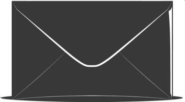 AI generated Silhouette envelope black color only vector