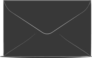 AI generated Silhouette envelope black color only vector