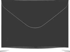 AI generated Silhouette envelope black color only vector