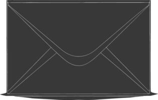 AI generated Silhouette envelope black color only vector