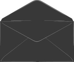 AI generated Silhouette envelope black color only vector